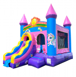 xco pbpnkusf hb 3qtr 1 1 1714717601 Unicorn Bounce House with Slide