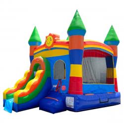 xco pbrnbwsf hb main1 1 1714716443 Rainbow Smile Bounce House With Slide