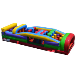 30 foot inflatable obstacle course retro 7 element1 1736923055 (NEW!) 30ft Retro Obstacle Course (Half Lane)