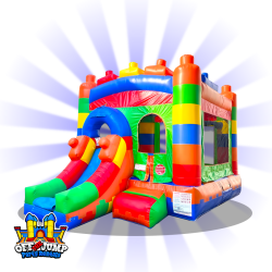 Block Bounce House & Slide Combination