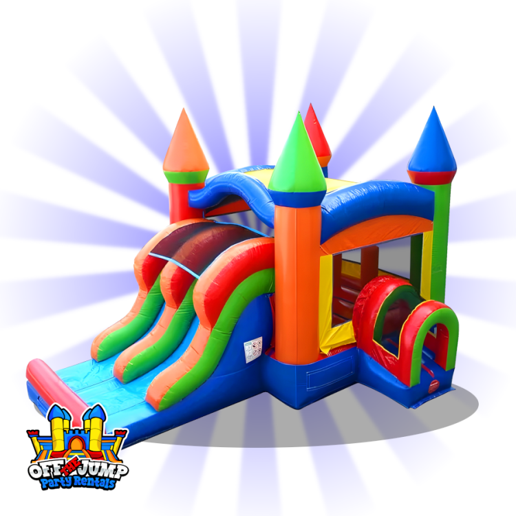 Rainbow Bounce House & Slide Combination (Dry)