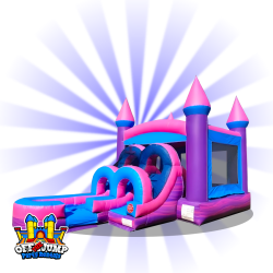 Pink Bounce House & Slide Combination