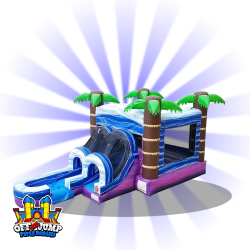 Tropical Bounce House & Slide Combination