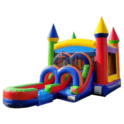 inflatable bounce house water slide kids rainbow1 1736818582 Modern Rainbow Bounce House & Slide Combination