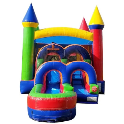 inflatable bounce house water slide kids rainbow3 1736818583 Modern Rainbow Bounce House & Slide Combination