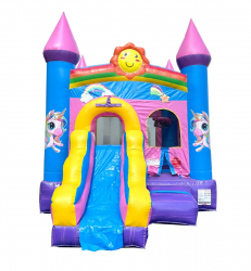 xco pbpnkusf hb front 1 1 1714717602 (New) Unicorn Bounce House with Slide