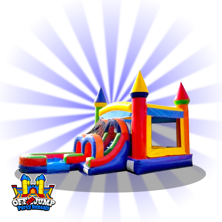 Rainbow Bounce House & Slide Combination (Dry)