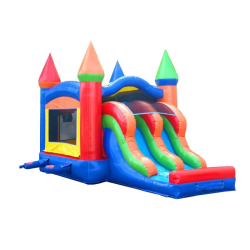 xco drnb 3qtr 1 1 1747883924 Modern Rainbow Bounce House & Slide Combination