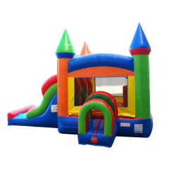 Modern Rainbow Bounce House & Slide Combination